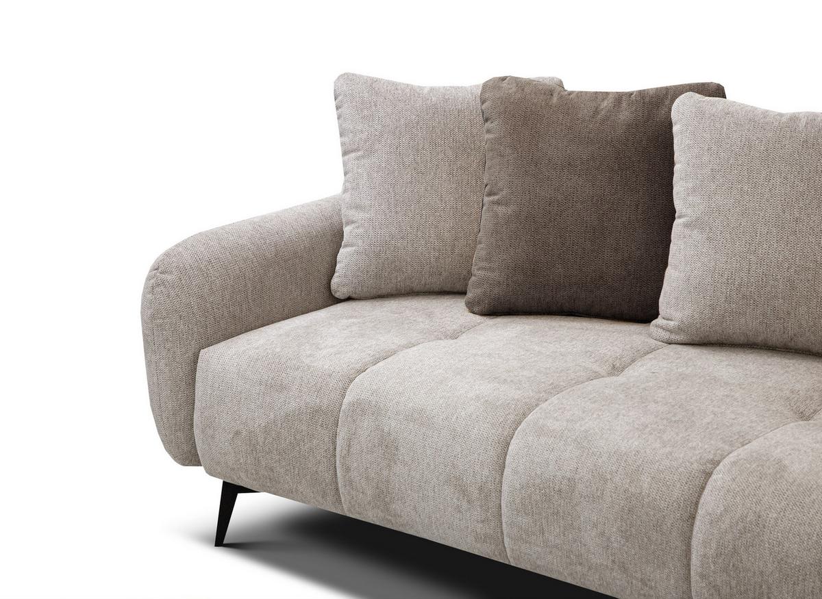 ECKSOFA EVENTO 5-Sitzer, beige - Beige/Schwarz, Holzwerkstoff/Textil (266/206cm) - Wozimo