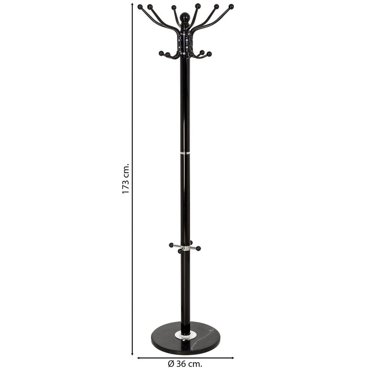 GARDEROBE aus metall 36x173cm - Schwarz, Metall (36/173/36cm) - Wanderlust
