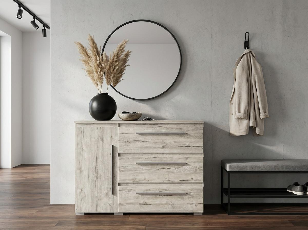 KOMMODE Bali 127/92/50 cm Eiche Sand - Sandfarben/Eichefarben, Holzwerkstoff/Kunststoff (127/92/50cm) - arthur berndt