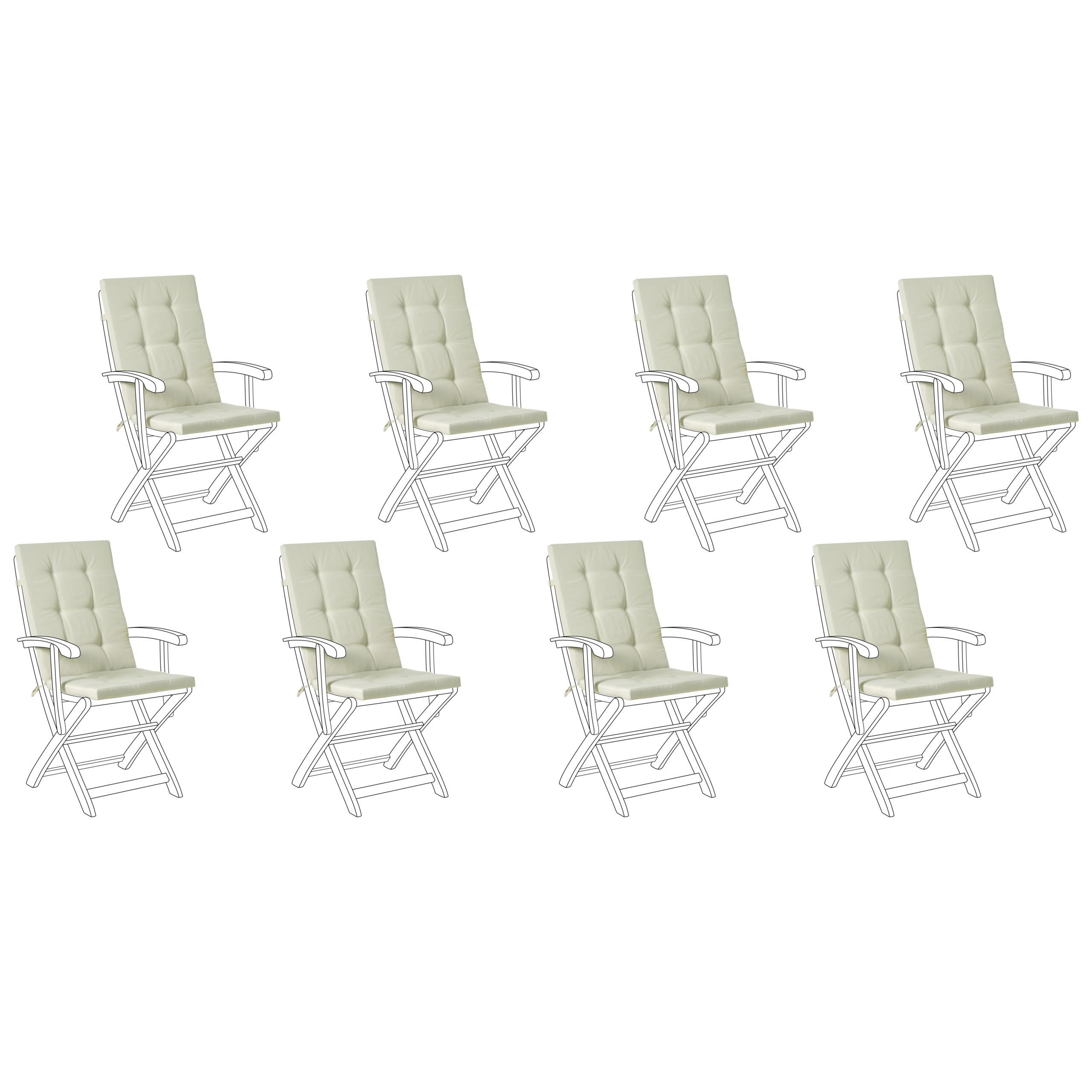 SITZAUFLAGEN 8er-Set Hellgrün 42/95 cm Maui Premium - Hellgrün, Textil (95/5/42cm) - Beliani