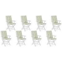 SITZAUFLAGEN 8er-Set Hellgrün 42/95 cm Maui Premium - Hellgrün, Textil (95/5/42cm) - Beliani