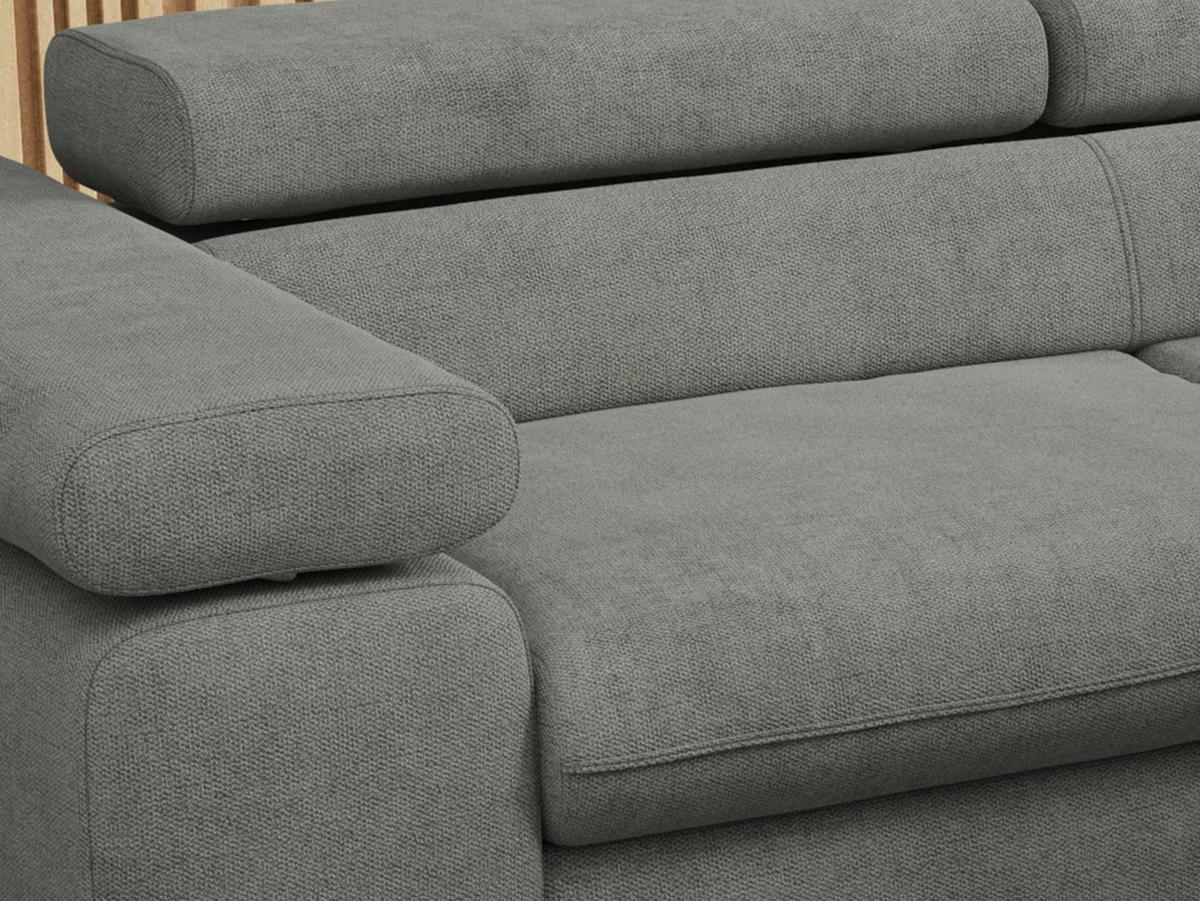 ECKSOFA PEDRO L Grau Struktur - Rechts Seite - Schwarz/Grau, Textil/Metall (273/208cm) - MKS