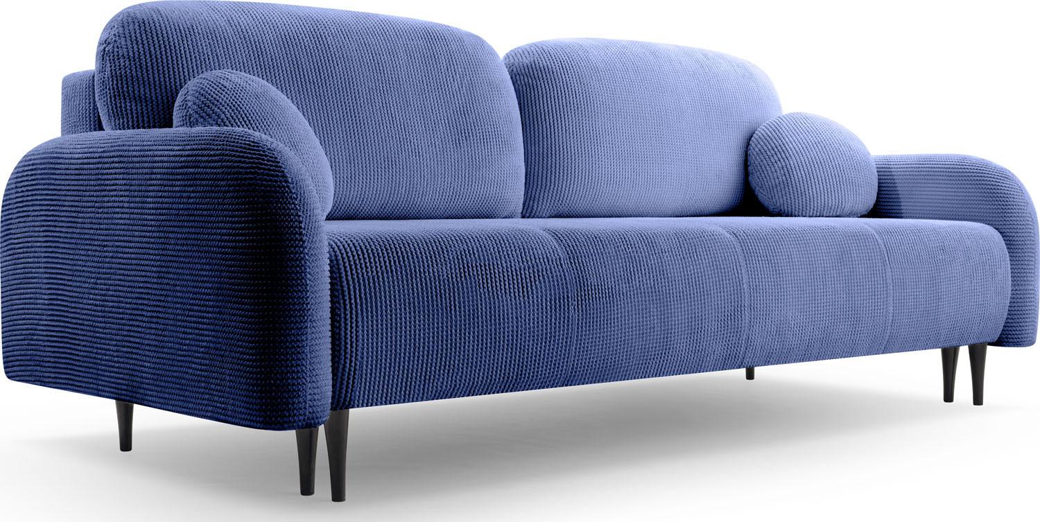 SCHLAFSOFA Betty mit Bettkasten, Dunkelblau 230/95/102 cm - Schwarz/Dunkelblau, Holz/Holzwerkstoff (230/95/102cm) - WFL GROUP