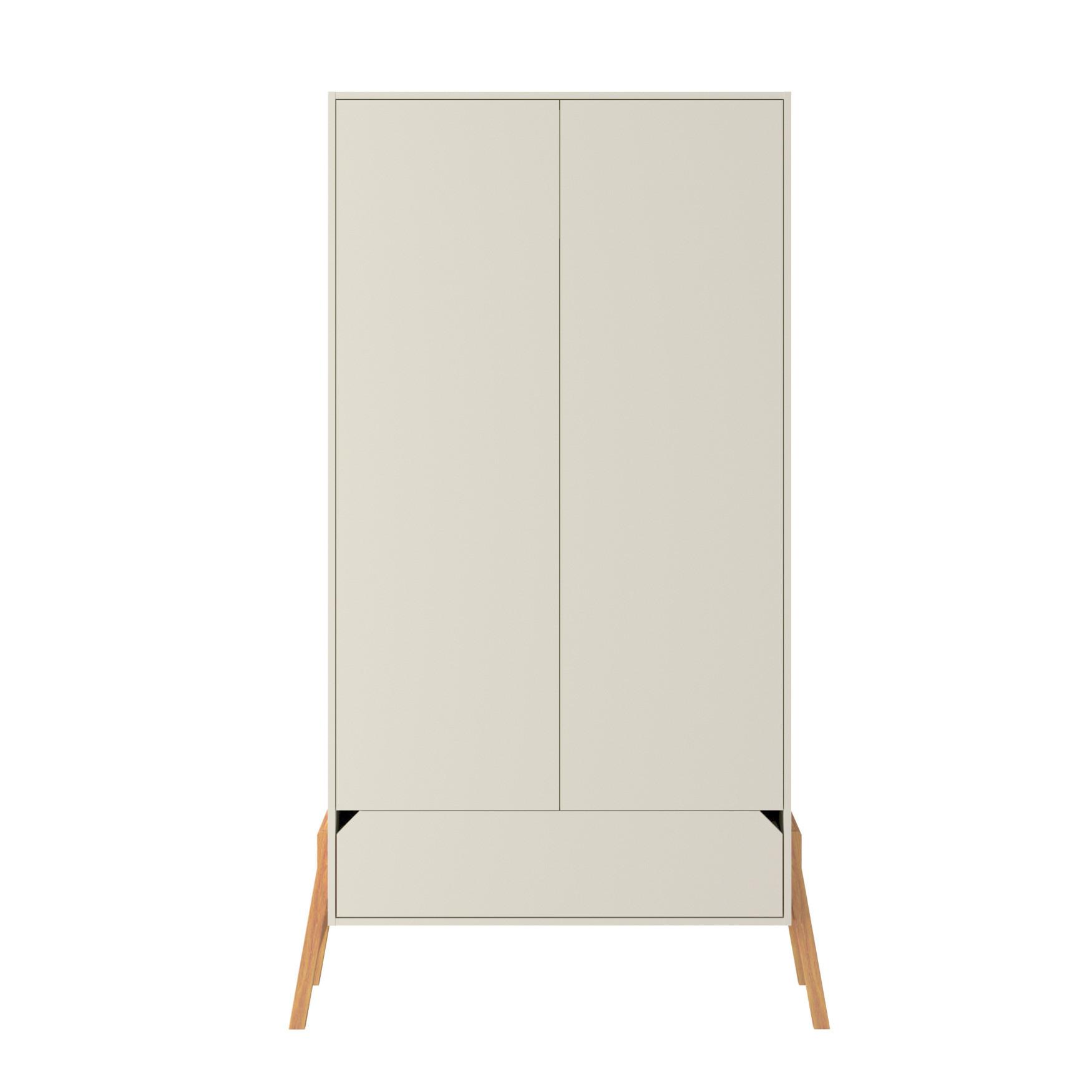 KINDERKLEIDERSCHRANK Lotta, 2-türig – ideal für das Kinderzimmer Beige - Beige, Holzwerkstoff (117/199/50cm) - RAUMHIRSCH FURNITURE