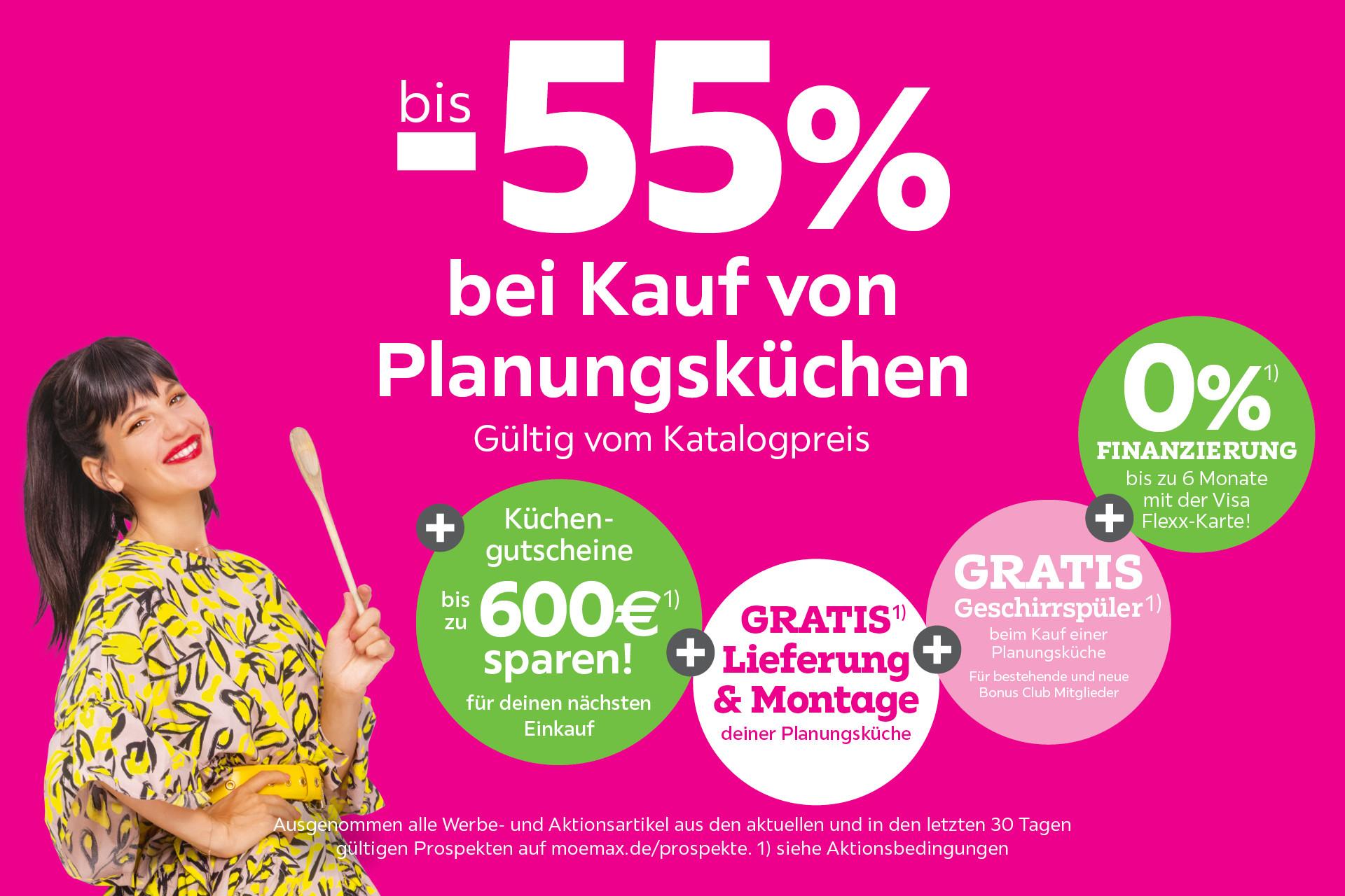 bis -55% bei Kauf von Planungsküchen
