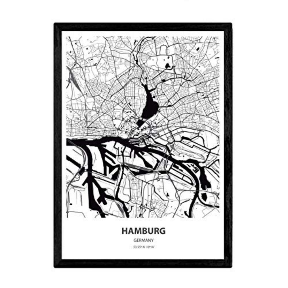 POSTER Hamburg - Deutschland A4 Rahmenlos - Klar, Papier (29.7/5/21cm) - Nacnic