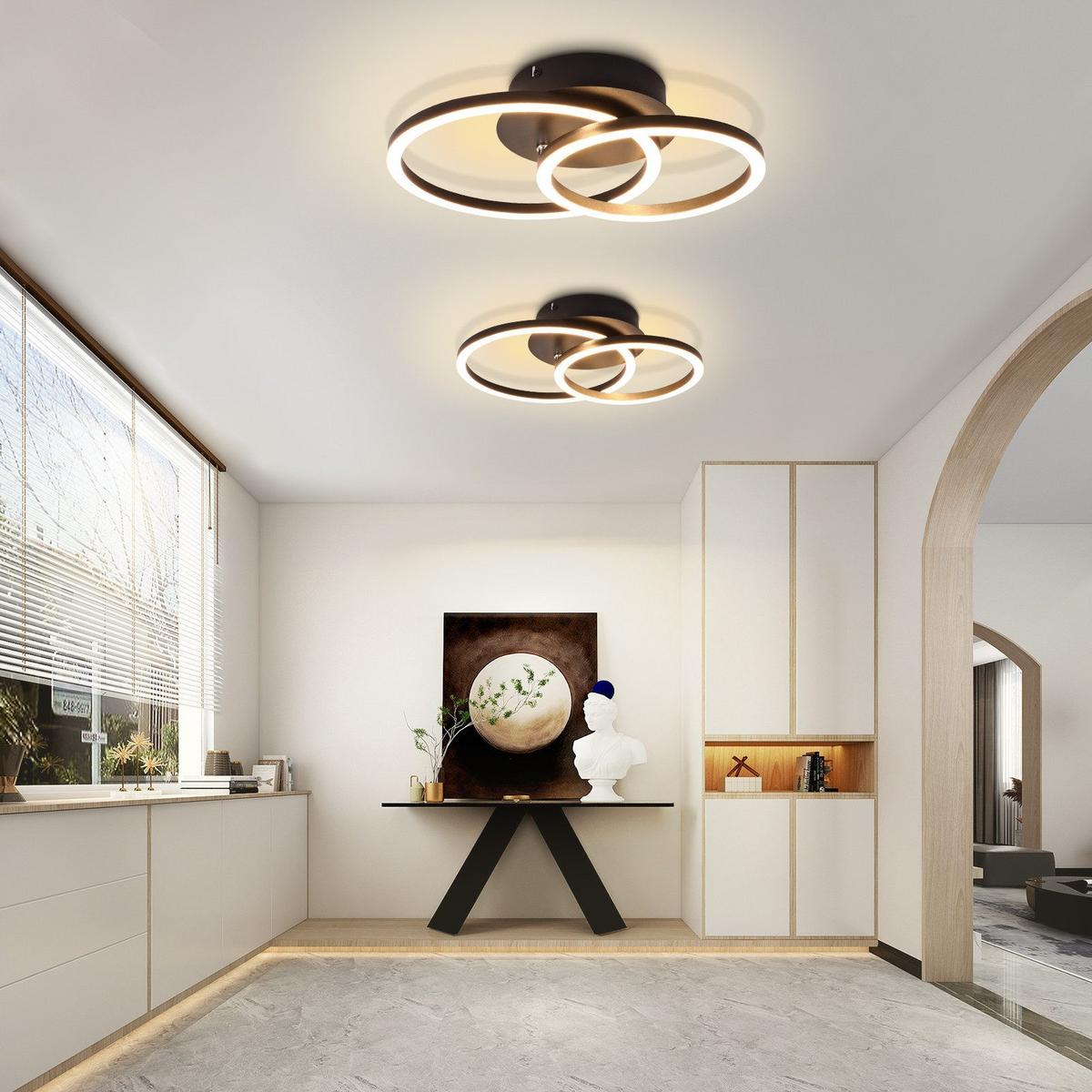 LED-DECKENLEUCHTE Gallagher 34.4/25/7.4 cm - Schwarz, Metall (34.4/25/7.4cm) - Nettlife