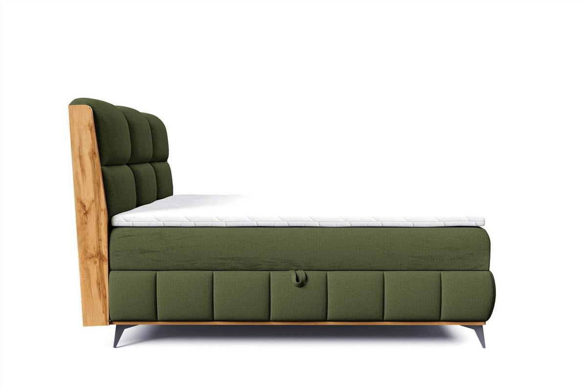 BOXBETT Charlie - Grün, Holzwerkstoff/Textil (140/200cm) - Fun Möbel