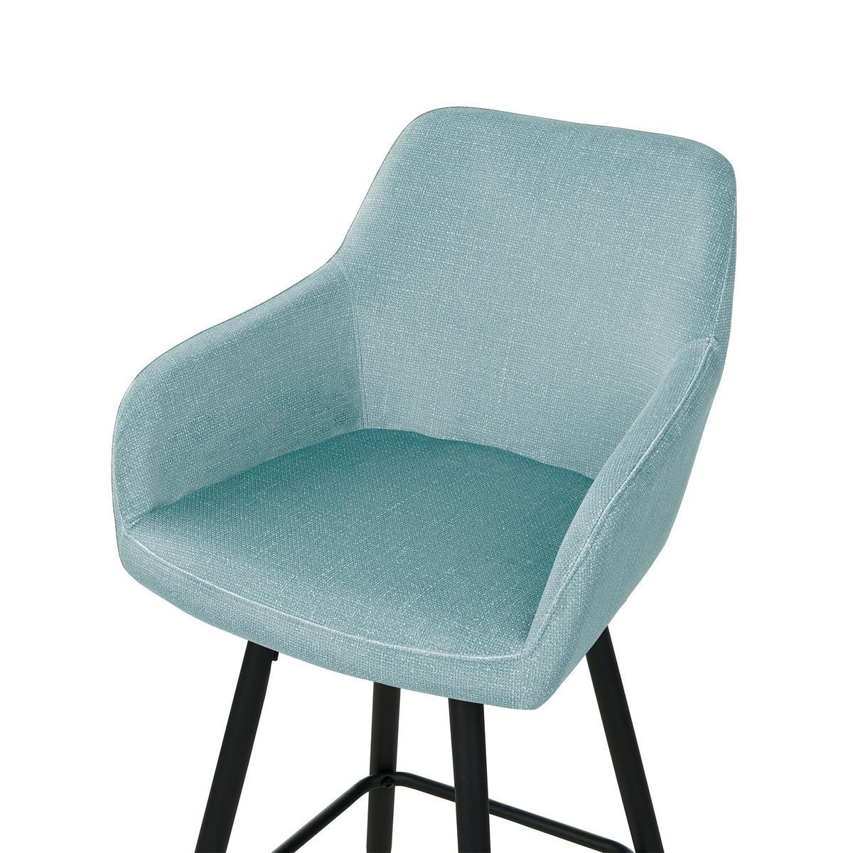 BARSTUHL 2er-Set Samtstoff hellblau Casmalia - Blau/Schwarz, Textil (50/104/55cm) - Beliani