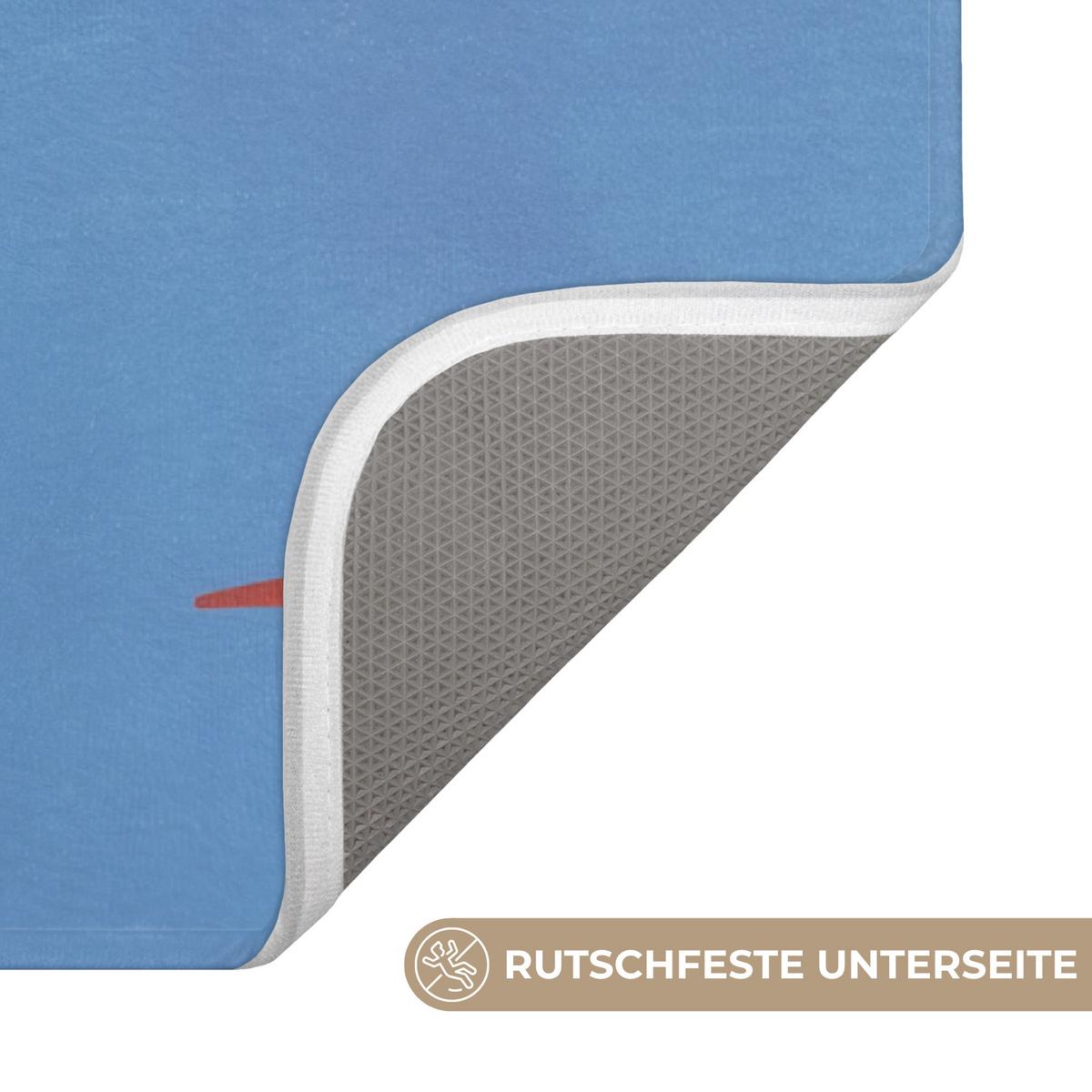 WC-VORLEGER Vögel - Weiß - Muster WC Teppich 50x80 cm - Blau, Textil (50/1cm) - OnlyWow
