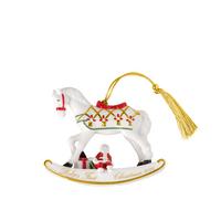 ORNAMENT SCHAUKELPFERD 2026 Christmas Classics weiß-gold 10,9 x 3,8 x 8,9 cm - Goldfarben/Weiß, Keramik (3.8/8.9/10.9cm) - Villeroy & Boch