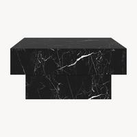 COUCHTISCH Lens 80/60/36 cm - Schwarz/Weiß, Holzwerkstoff (60/80/36cm) - [en.casa]
