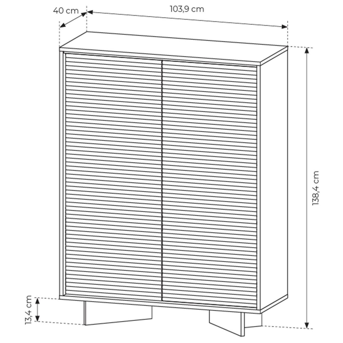HIGHBOARD Semi 103 cm - Beige/Cappuccino, Holzwerkstoff (103.9/138.4/40cm) - Selsey