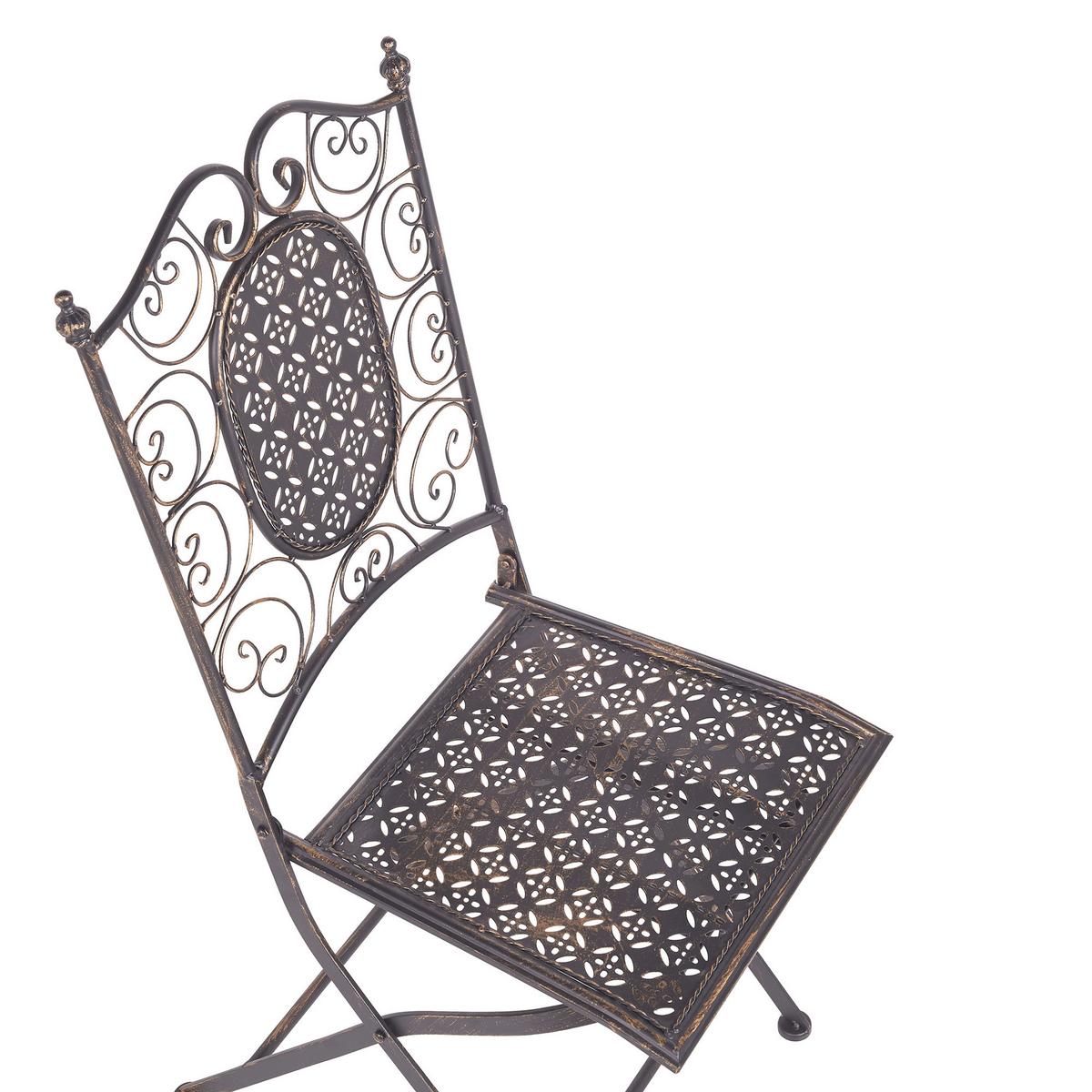 GARTENSTUHL 2er-Set Metall schwarz Bormio - Schwarz, Metall (40/93/60cm) - Beliani