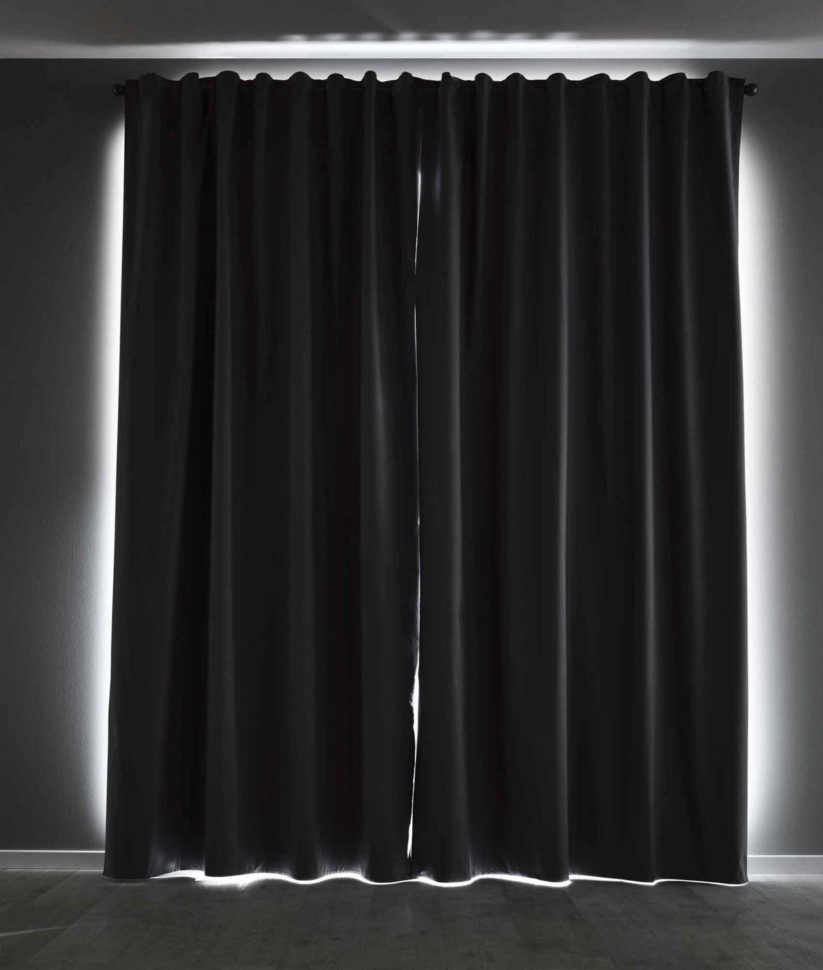 VORHANG 2ER SET »München Dark« HxB 175x145 cm Dunkelgrau - Dunkelgrau, Textil (145/175cm) - Gardinenbox