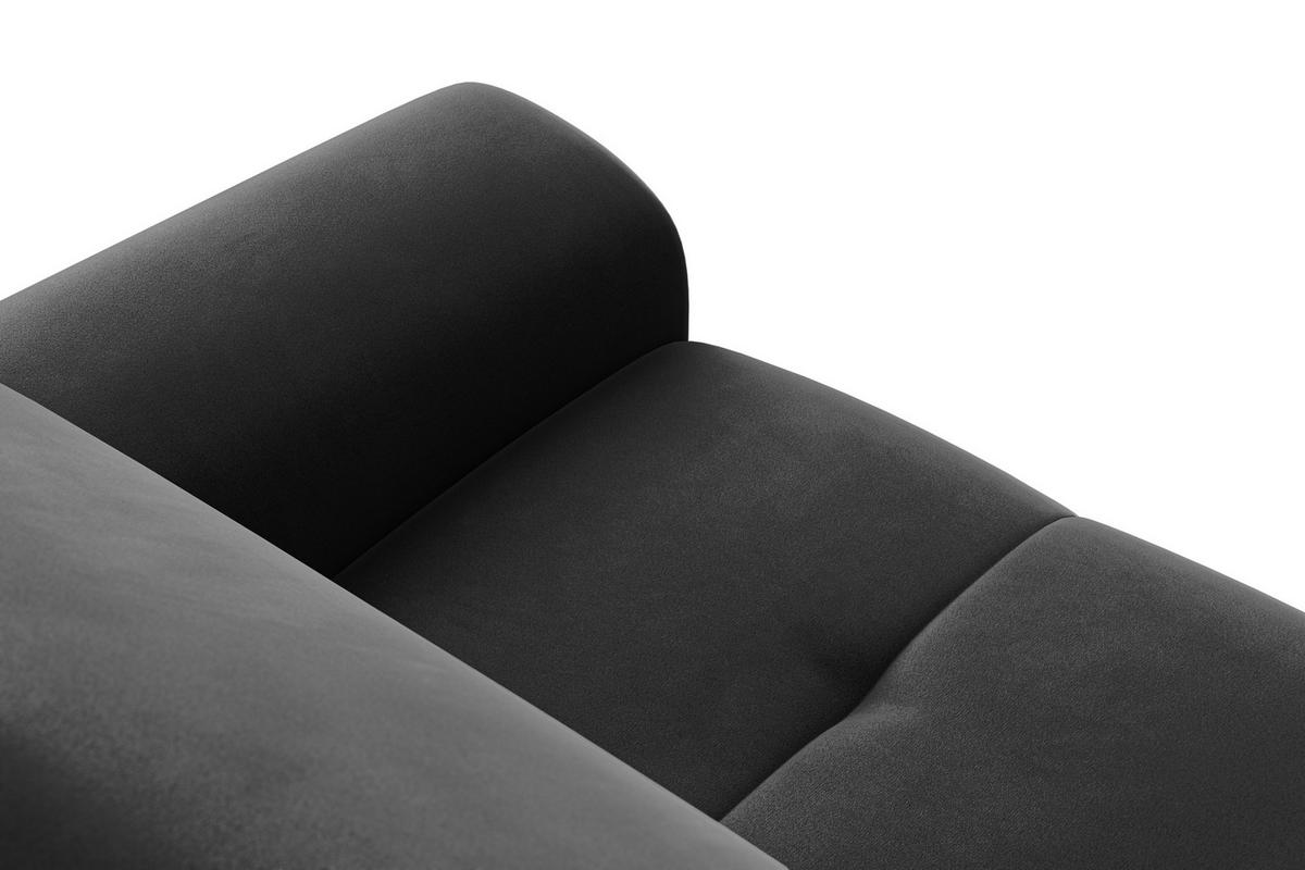 SOFA FIERO 3-Sitzer, Schwarzer Veloursstoff - Schwarz, Holz/Textil (212/82/103cm) - Courtois Laville