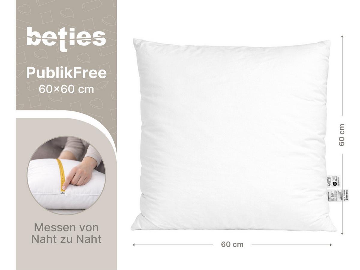 KISSENFÜLLUNG PublikFree Faserbällchen 60/60 cm - Weiß, Naturmaterialien/Kunststoff (60/60cm) - beties Heimtextil