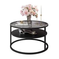 COUCHTISCH CIRI GLASS mit Regal - Hellgrau/Schwarz, Glas (70/70/47.4cm) - Lookway