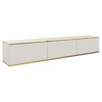 TV-HÄNGEBOARD Mucalma Weiß mit geriffelten Fronten 175 cm - Weiß, Holzwerkstoff (175/30/32cm) - Selsey