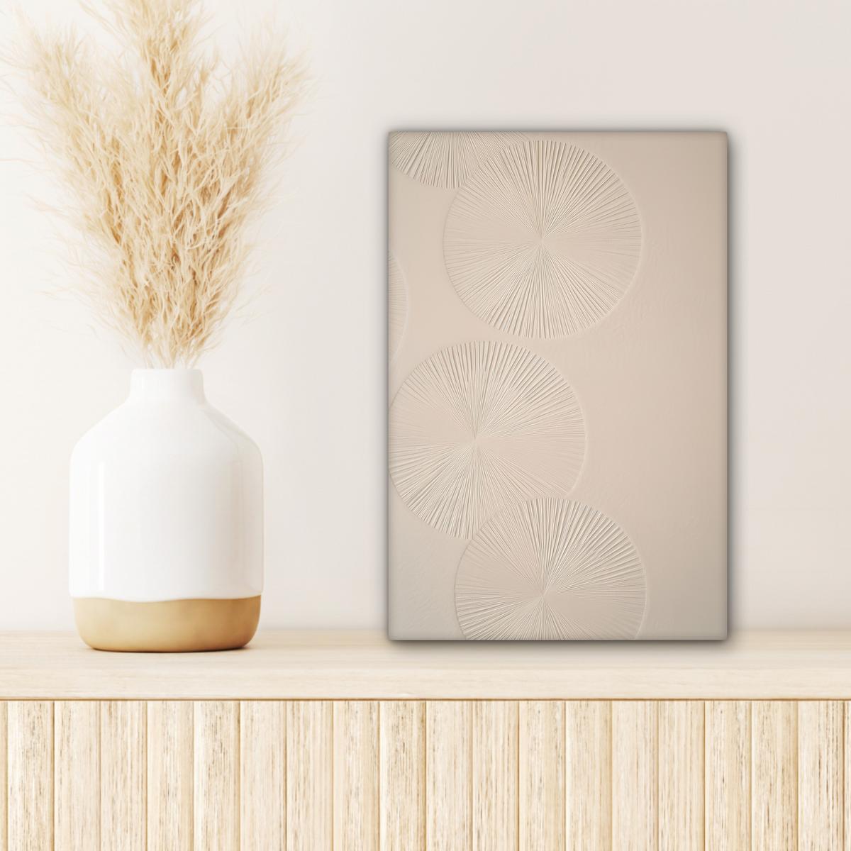 LEINWANDBILD Japandi - Beige - Modern Deko Wohnzimmer 20x30 cm - Ecru, Textil (20/30cm) - MuchoWow