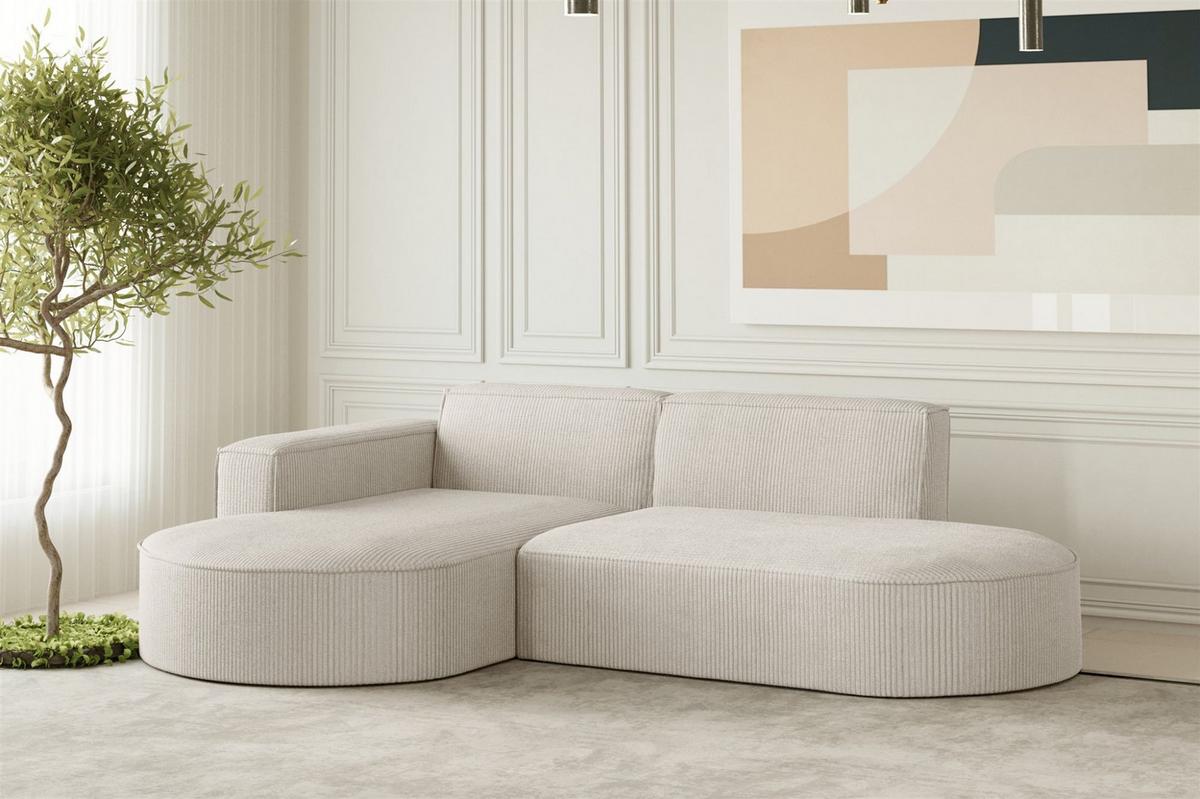 SOFASET Palma In Scala - Beige, Holzwerkstoff/Textil (236/78/165cm) - Fun Möbel