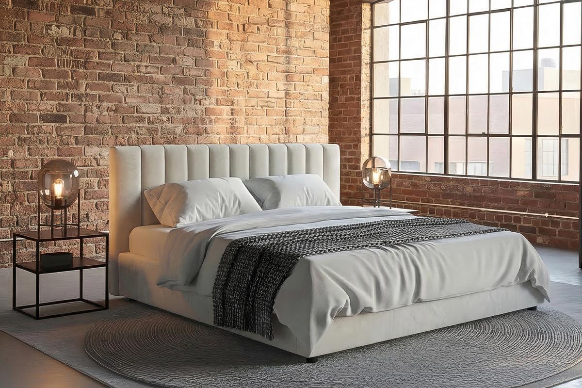POLSTERBETT CATTURA Cremeweiß Velvet - Creme/Weiß, Textil (200/200cm) - KAWOLA