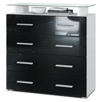 KOMMODE Pavos Schwarz Hochglanz - Schwarz Hochglanz, Holzwerkstoff (76/81/35cm) - Vladon