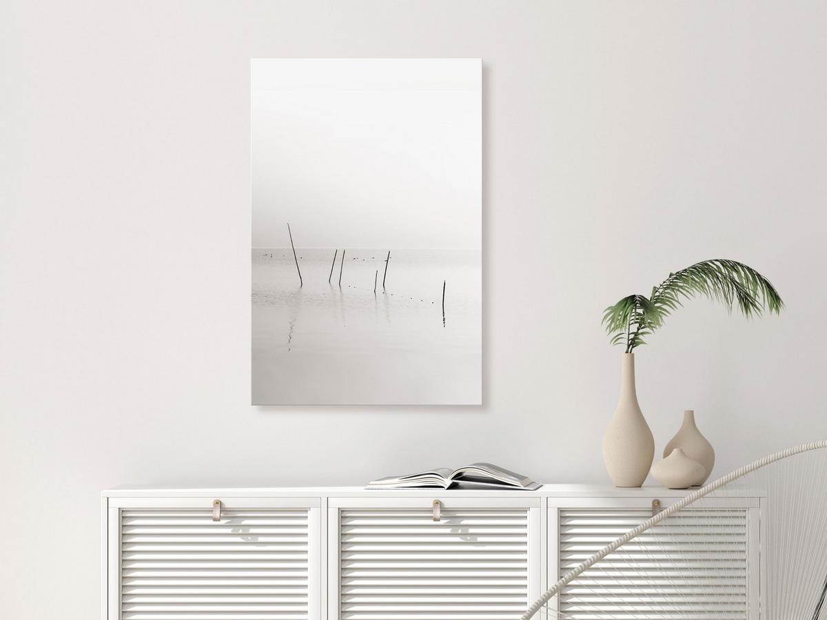 KUNSTDRUCK Grau 40/60 cm - Schwarz/Grau, Textil (40/60cm) - KUNSTLOFT