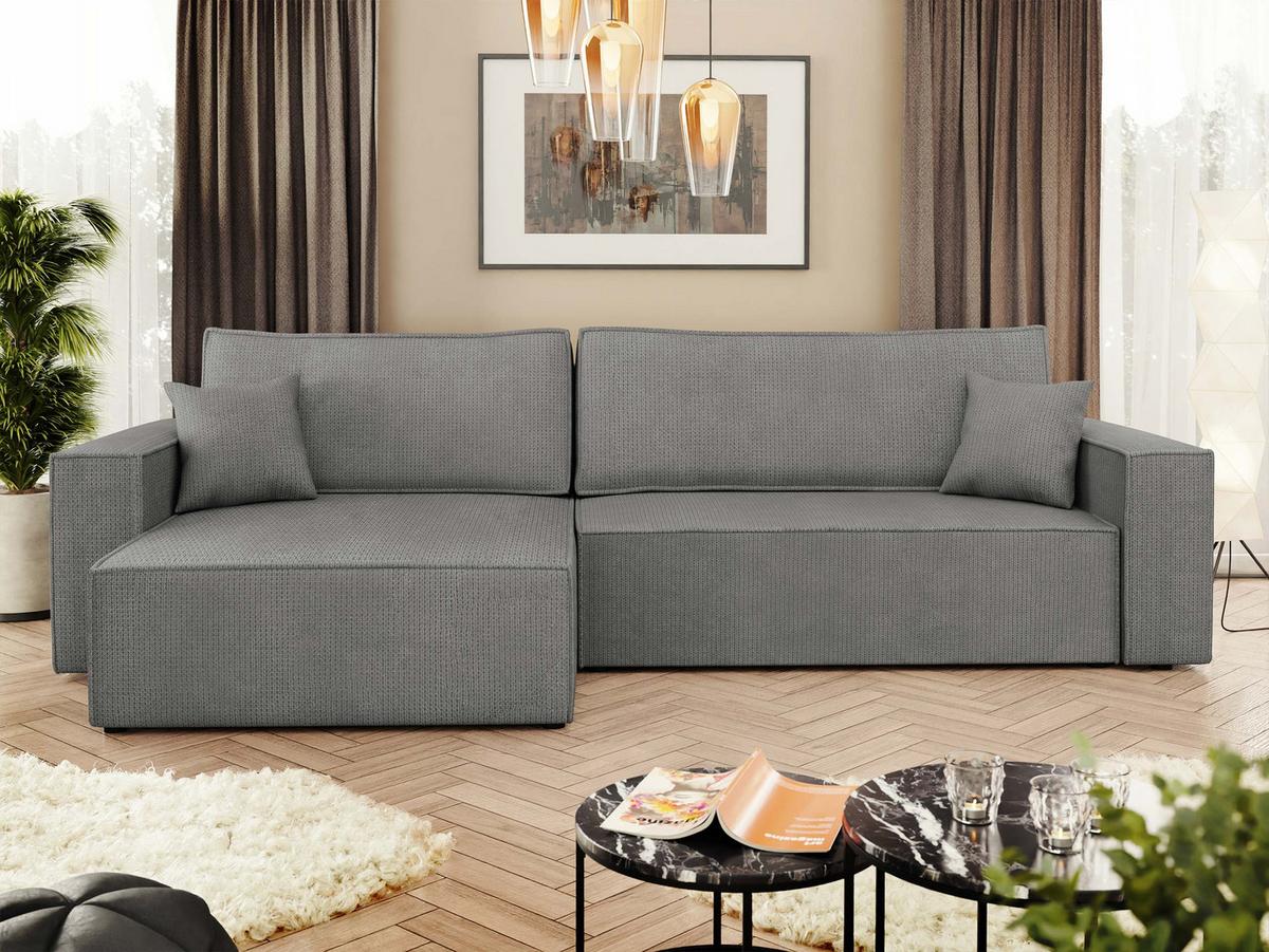 ECKSOFA Karl - Schwarz/Grau, Holz/Kunststoff (272/145cm) - MIRJAN24