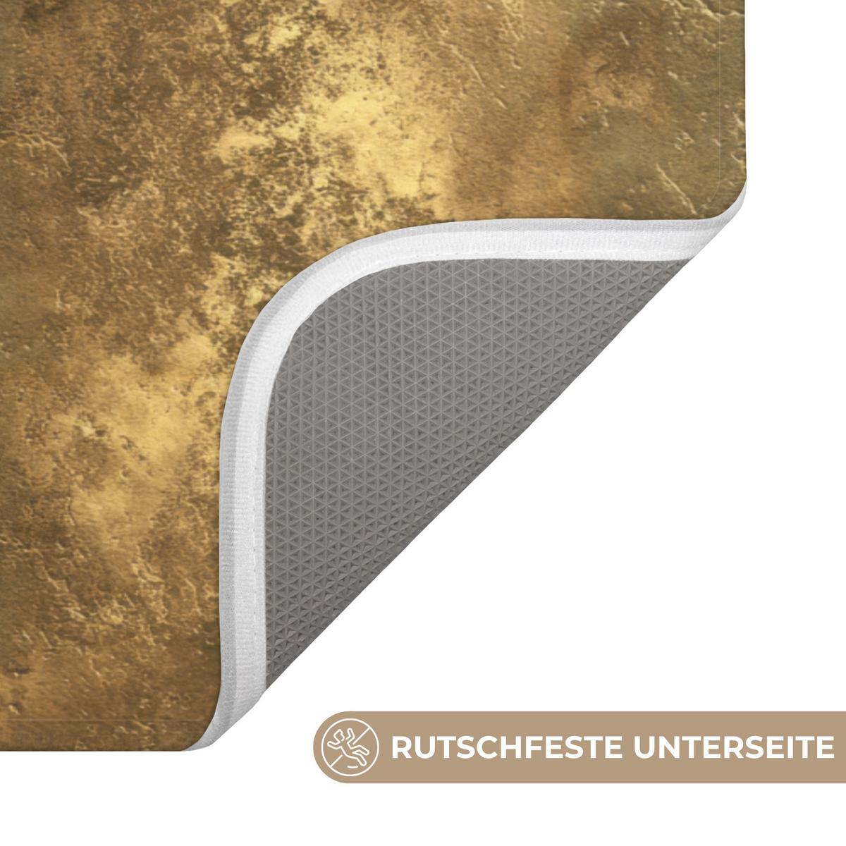 BADEMATTE Antik - Metallic-Look - Gold 90x60 cm - Goldfarben, Textil (90/60cm) - OnlyWow