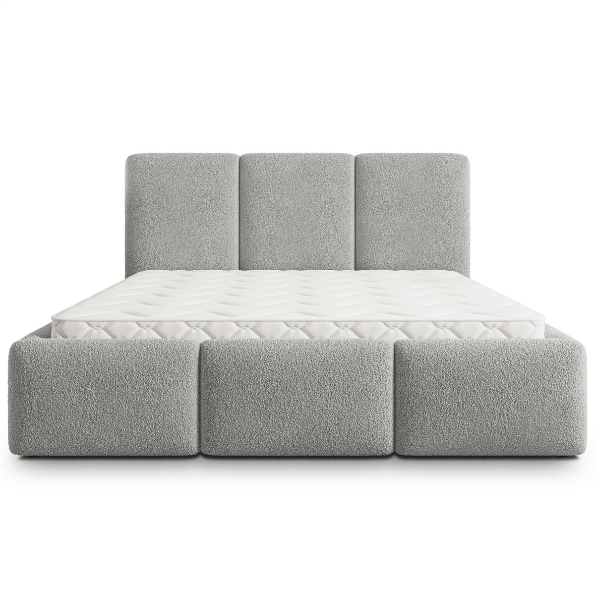 POLSTERBETT ARSIL 140x200 cm mit Bettkästen - Hellgrau - Hellgrau, Holz/Textil (140/200cm) - MASSENO