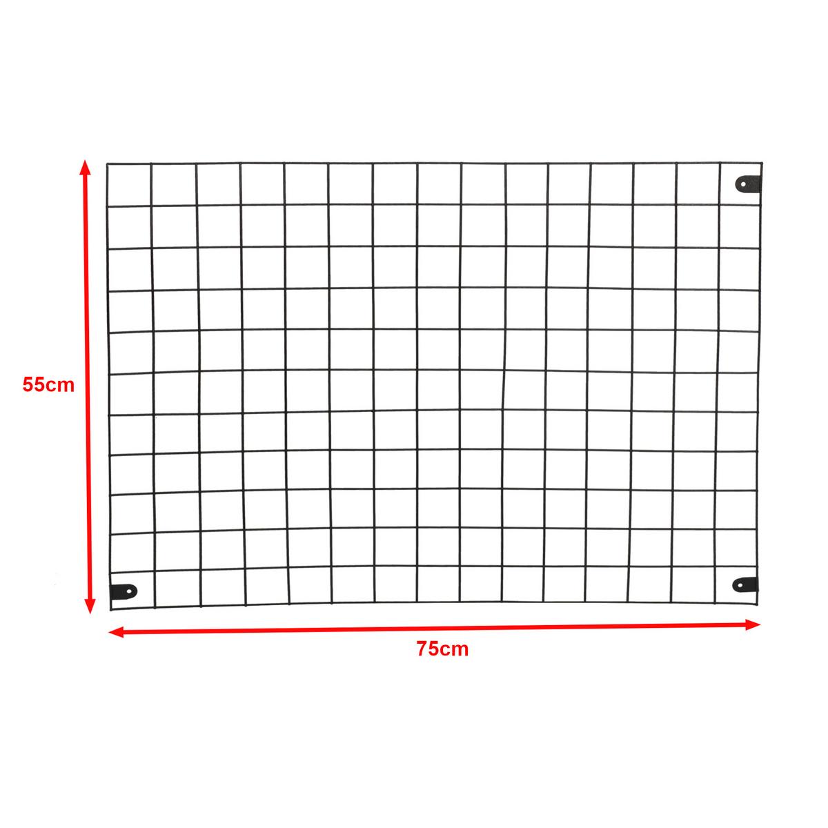WANDGITTER Sæby - Schwarz, Metall (75/0.5/55cm) - [en.casa]