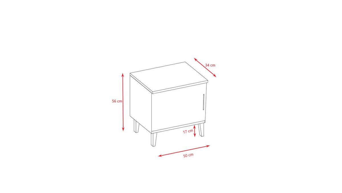 KINDER-NACHTTISCH Kubi Grau 34/50/56 - Grau, Holzwerkstoff (34/50/56cm) - RAUMHIRSCH FURNITURE