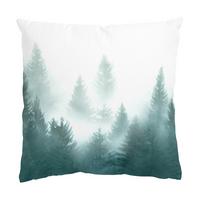 DEKOKISSEN Nadelwald im Nebel 50/50 cm - Beige, Textil (50/50/10cm) - Bilderwelten