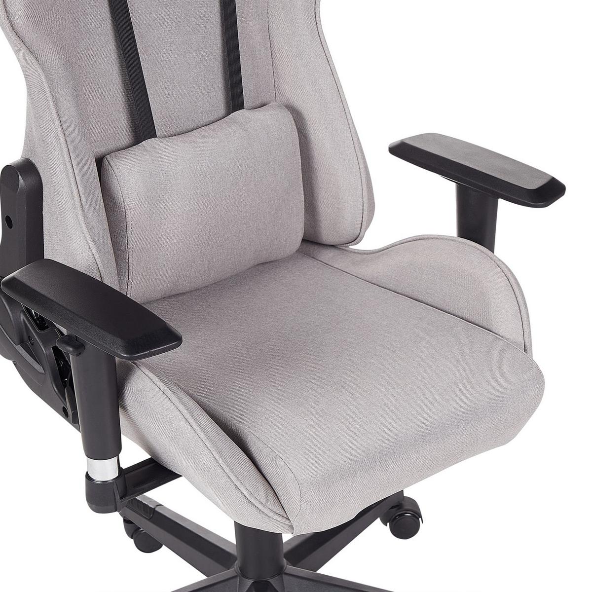 GAMINGSTUHL Polyester Grau Warrior - Grau, Textil/Metall (62/122/62cm) - Beliani