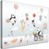 WANDBILD bunte luftballons tiere - Multicolor, Textil (60/40cm) - Feeby