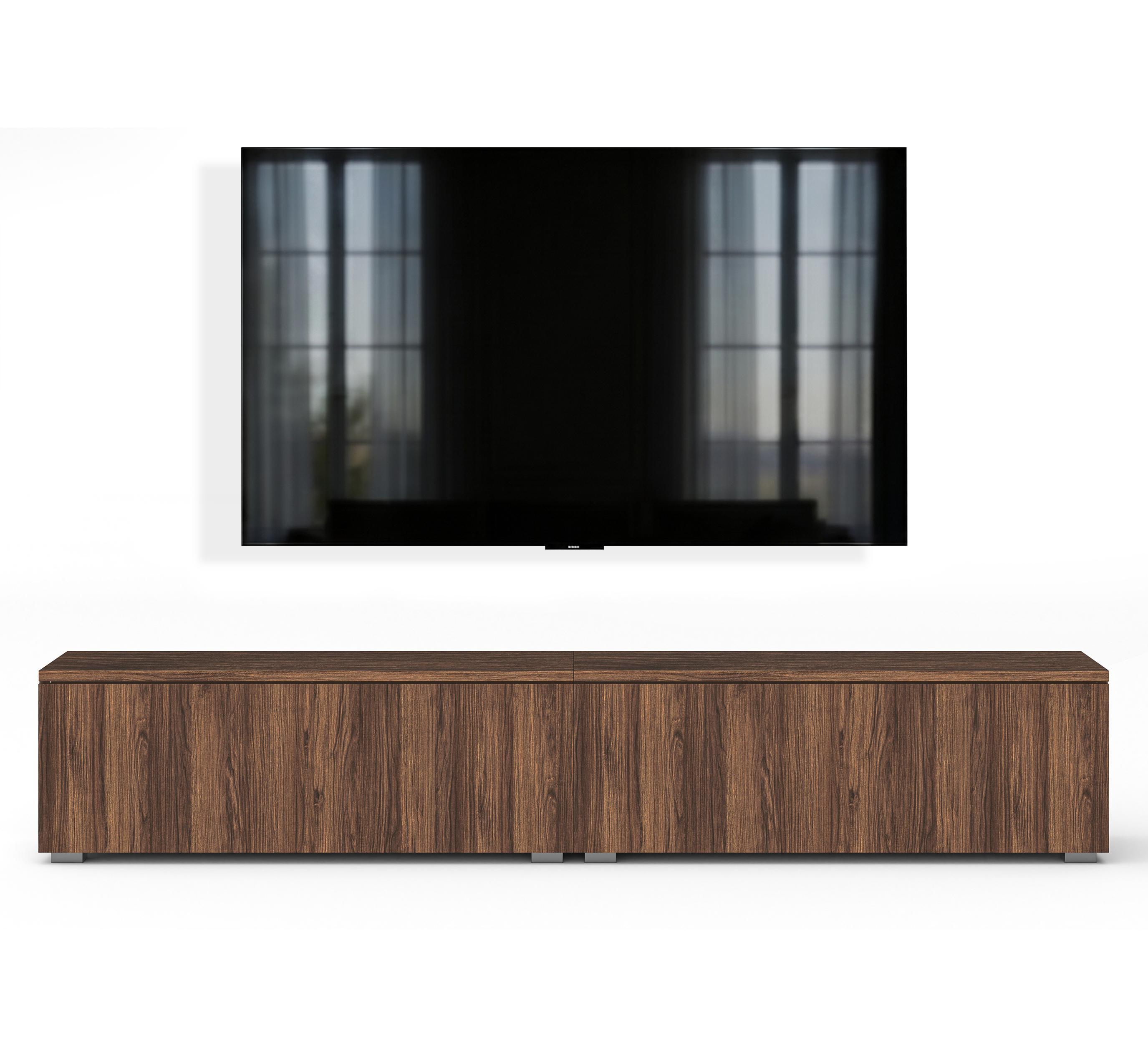 LOWBOARD Barvo 2x100 Nussbaum Warmia 200/36,5/32 cm – hängend oder stehend - Nussbaumfarben, Holzwerkstoff/Kunststoff (200/36.5/32cm) - AX Living