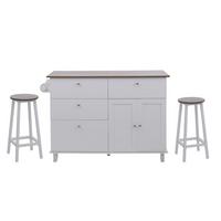KÜCHENINSEL Weiß, Braun - Weiß/Braun, Holz (131/90/47cm) - MCW