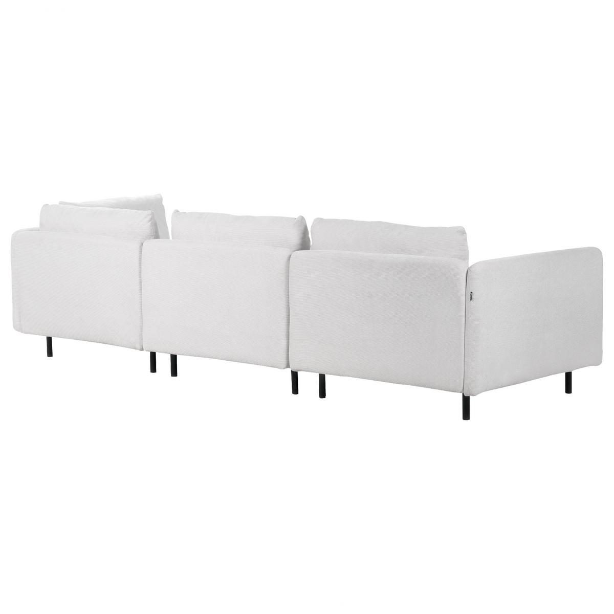3-SITZER-ECKSOFA hellgrau rechtsseitig Egeris - Schwarz/Grau, Textil (291/151cm) - Beliani