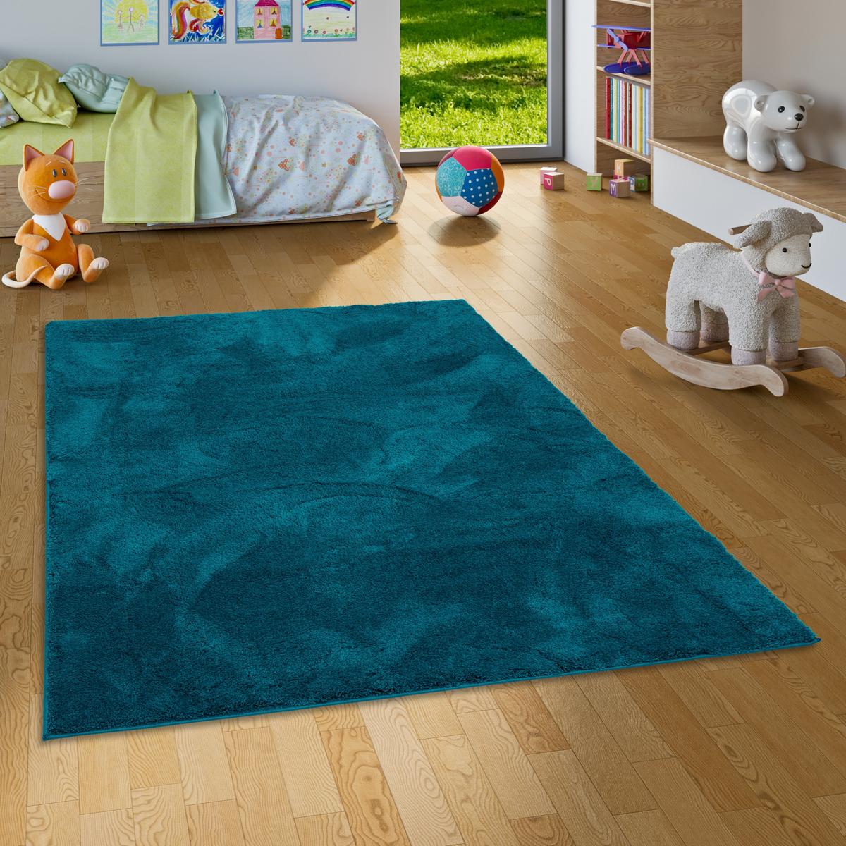 KINDERTEPPICH SUPER SOFT HOCHFLOR SILKY KIDS - Petrol, Textil (160/230cm) - Pergamon