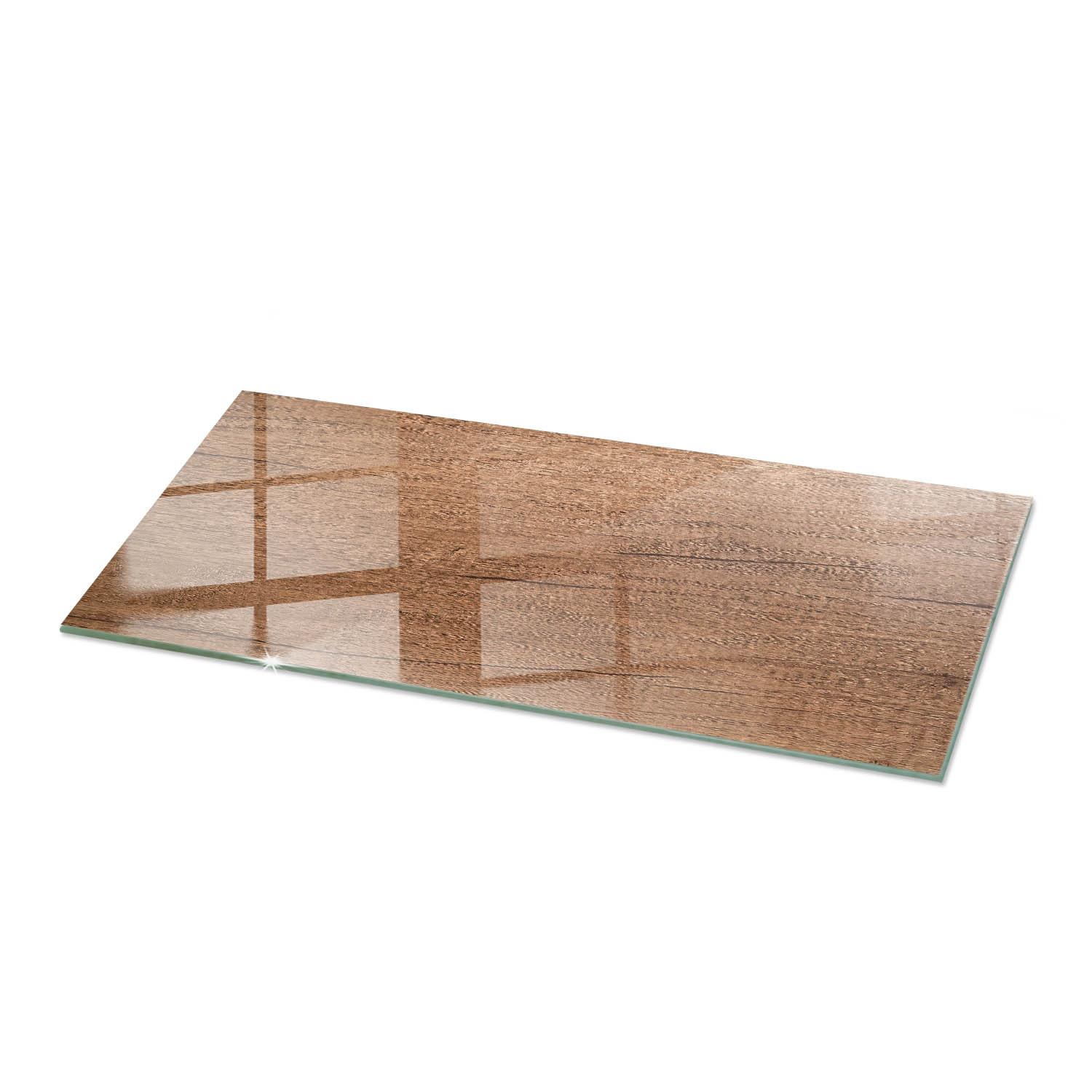 TISCHPLATTE 125x50 cm Natürliche Holzmaserung - Braun, Glas (0.4/125/50cm) - TULUP