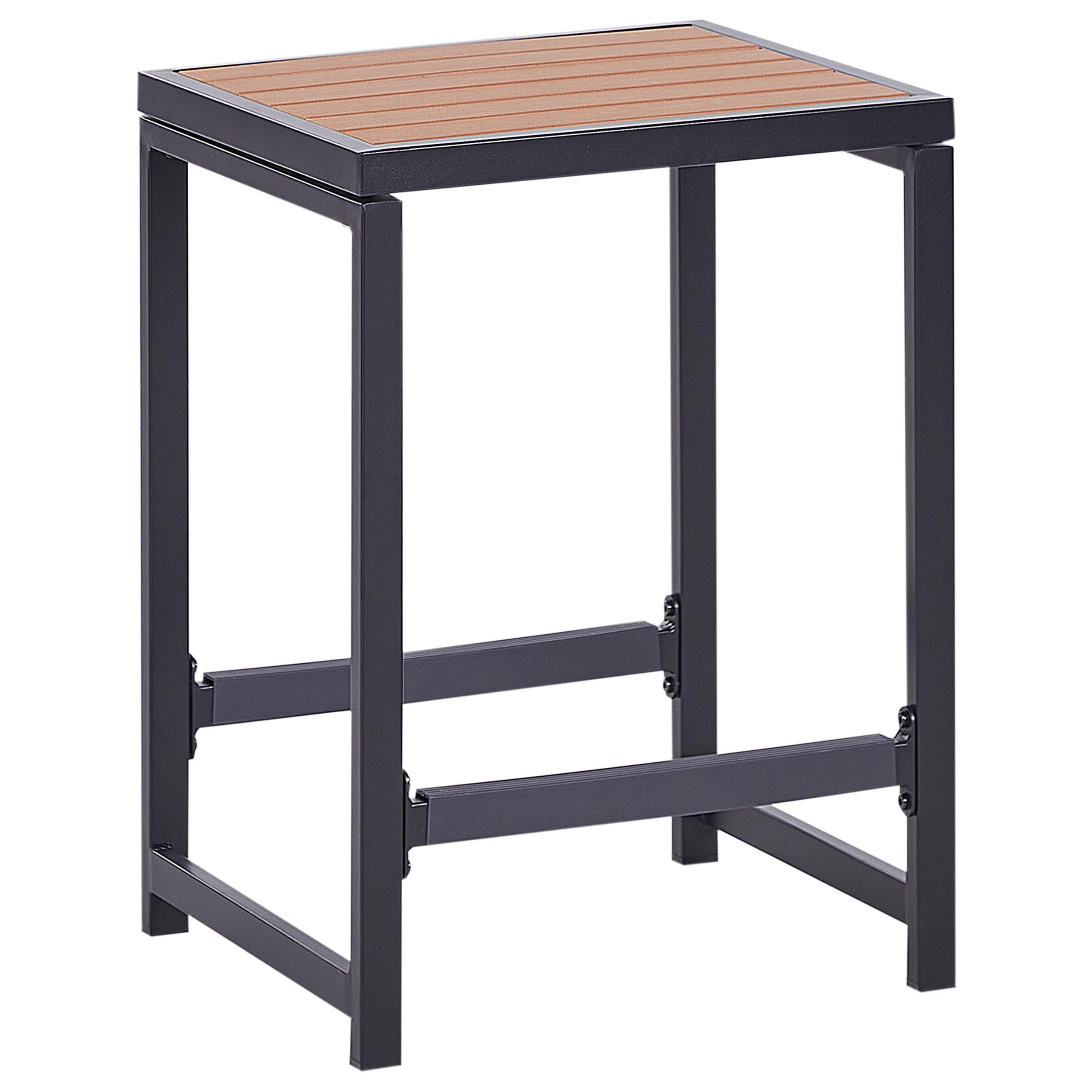 GARTENSTUHL Schwarz Avetrana - Hellbraun/Schwarz, Metall (40/61/38cm) - Beliani