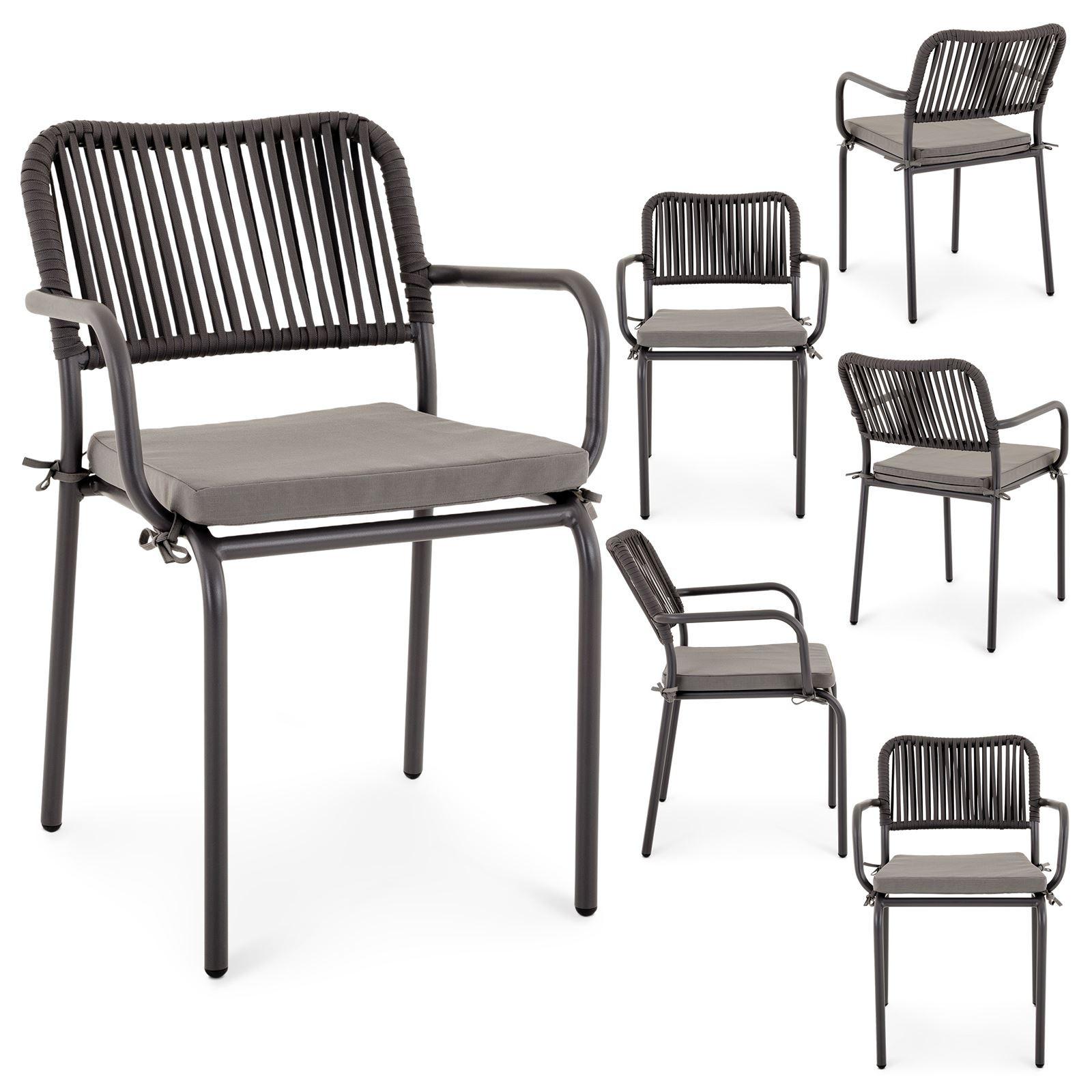 GARTENSTÜHLE VOLONTE 6er-Set grau - Grau, Textil (56/81/65cm) - IDIMEX