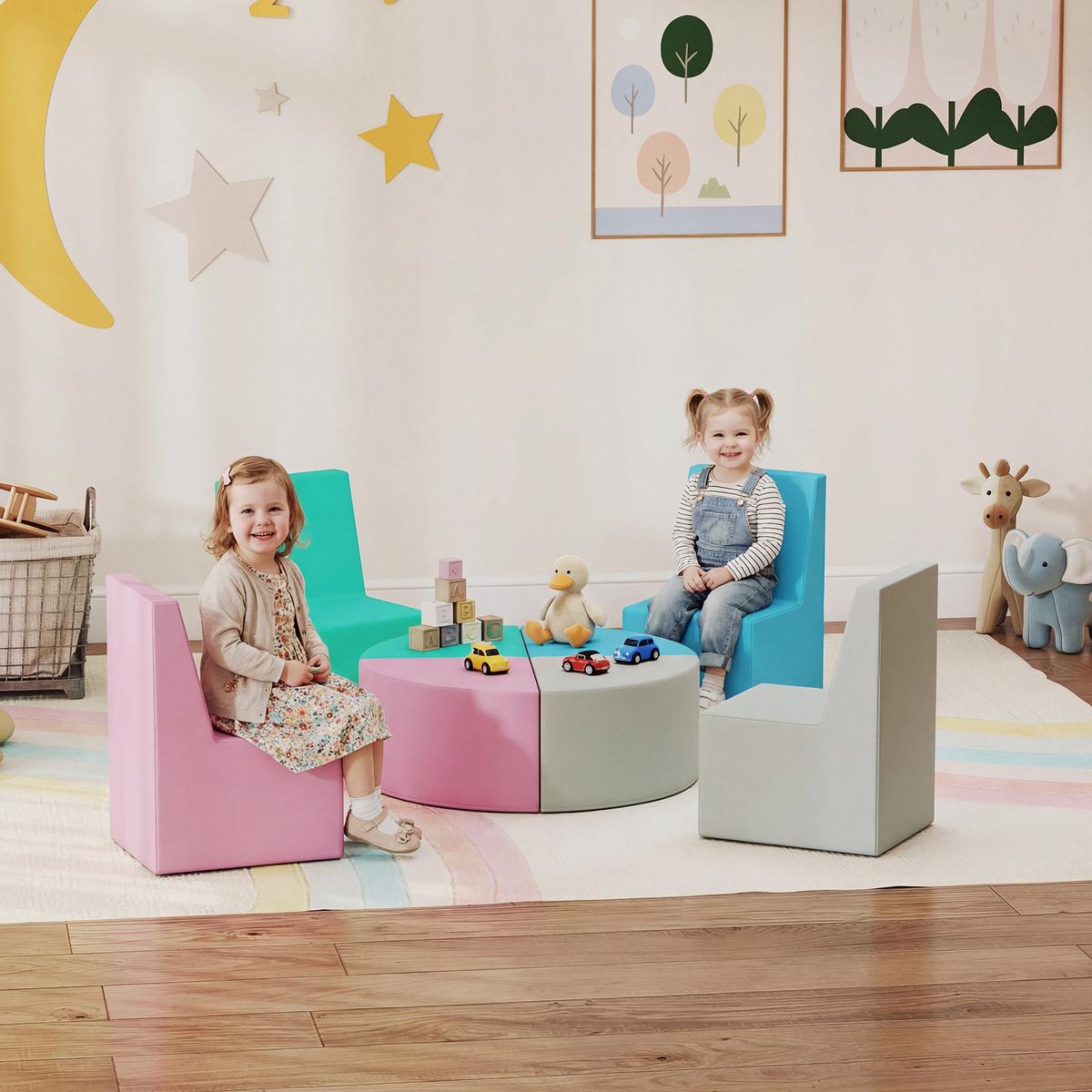 SOFTBAUSTEINE PU EPE Mehrfarbig - Multicolor, Kunststoff (150/150cm) - AIYAPLAY