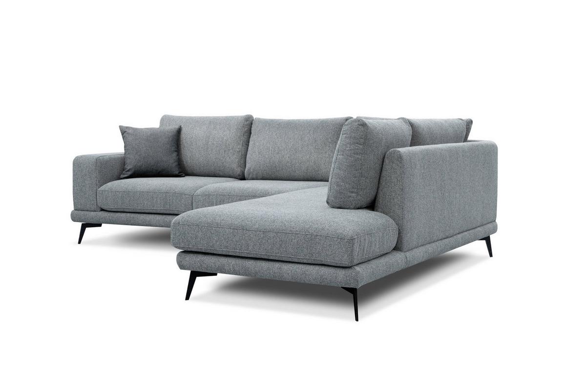 ECKSOFA MEDIOLANE 5-Sitzer, silberfarben - Silberfarben, Holzwerkstoff/Textil (282/219cm) - Wozimo