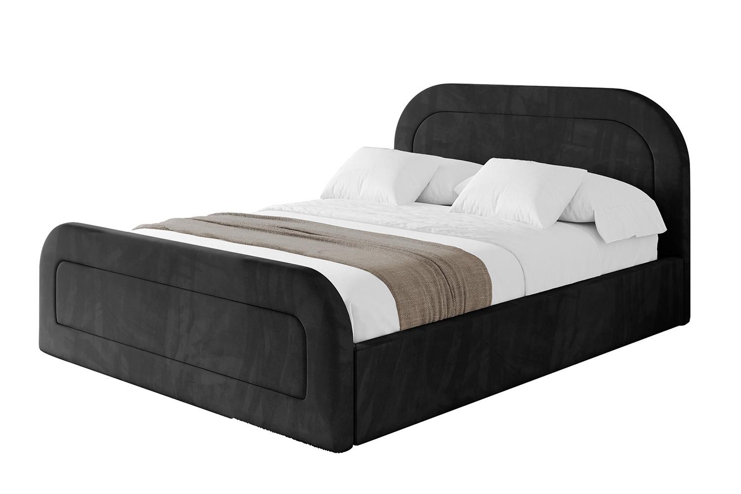 POLSTERBETT mit Bettkasten, Fußteil und Lattenrost, Boxbett ohne Matratze - LERAY-Z 120x200 Schwarz - Schwarz, Holzwerkstoff/Textil (120/200cm) - ALTDECOR