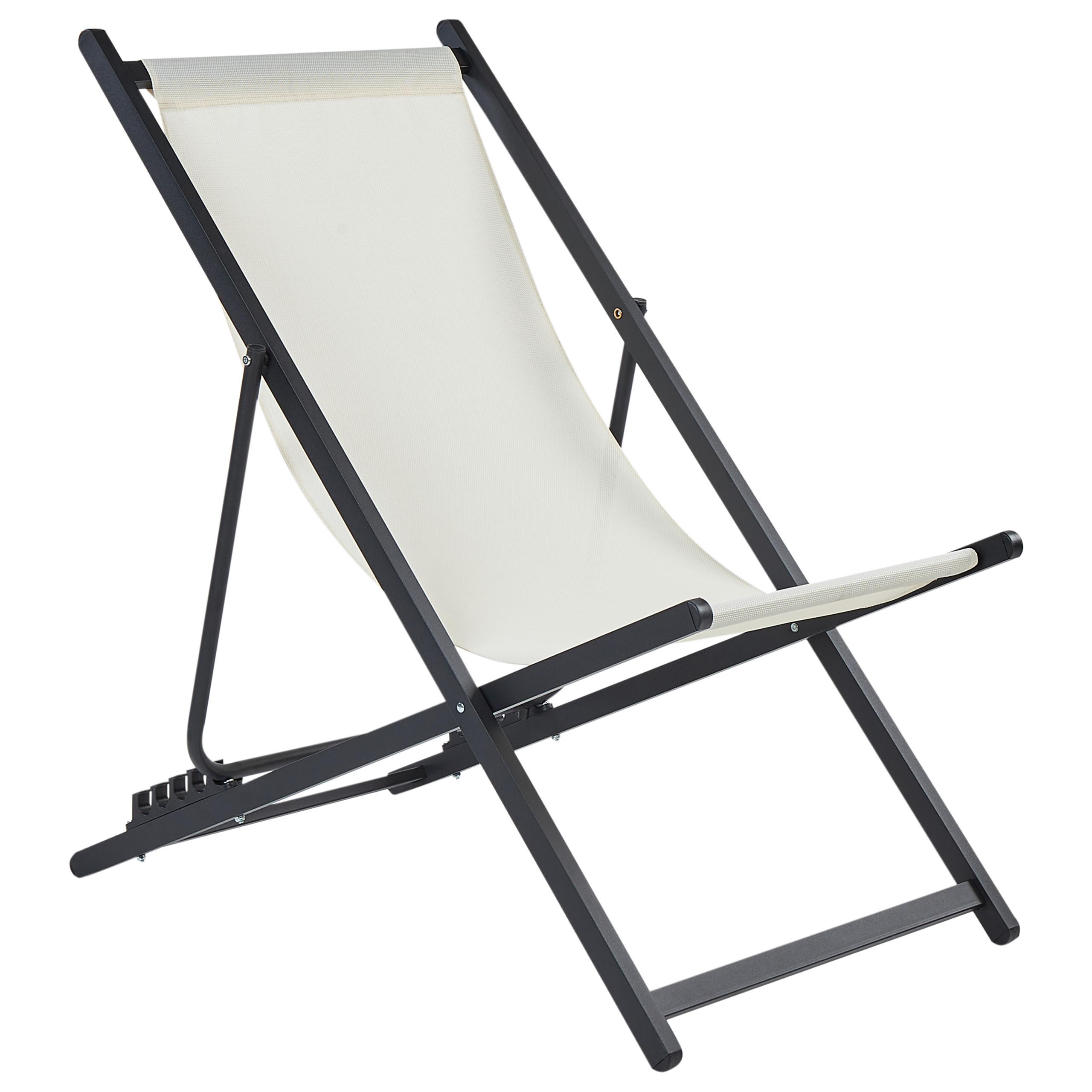 GARTENSTUHL Beige Locri II - Beige/Schwarz, Metall (60/79/95cm) - Beliani