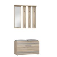GARDEROBE praktisch Garderoben-Set mit Spiegel Sonoma 85/180/35 - Sonoma Eiche, Holzwerkstoff (85/180/35cm) - RAUMHIRSCH FURNITURE