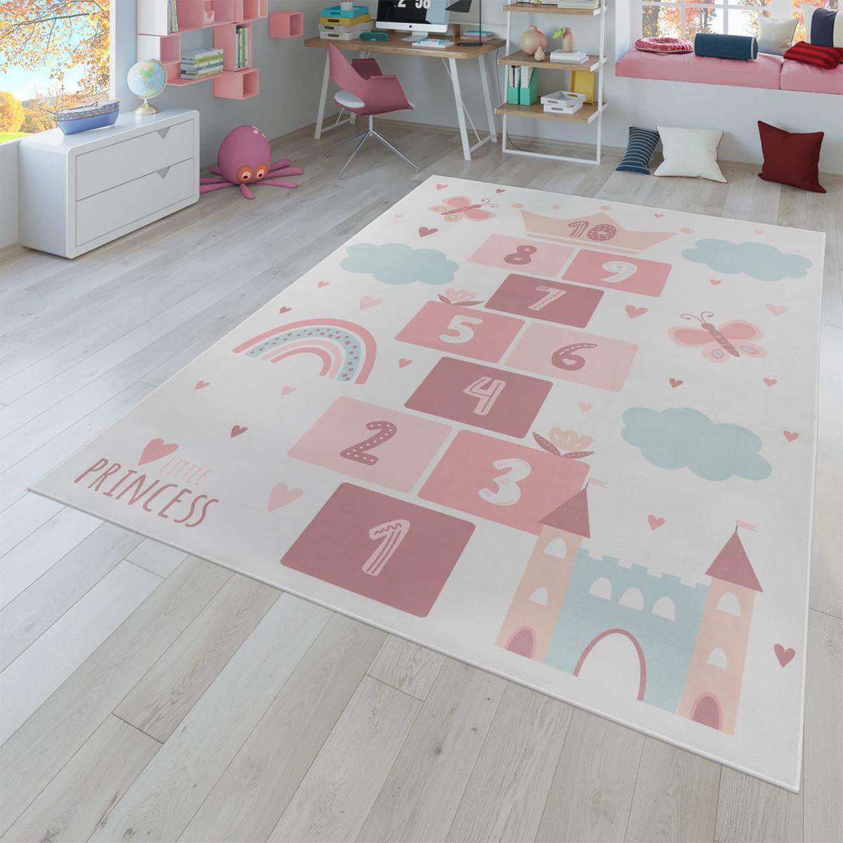 KINDERTEPPICH Herz Creme 160 x 220 cm - Creme, Kunststoff (160/220cm) - TT Home