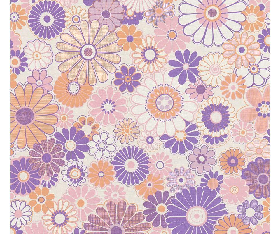 VLIESTAPETE Lila 53/850 cm - Orange, Textil (53/1cm) - KUNSTLOFT